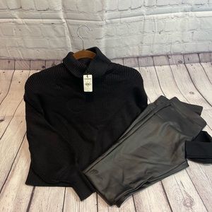 Women’s Bundle! Express sweater and leggings (M-Black). Both NWT.